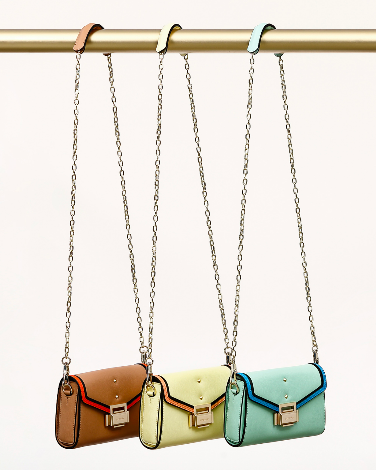 Square Gold Lock on finished bags