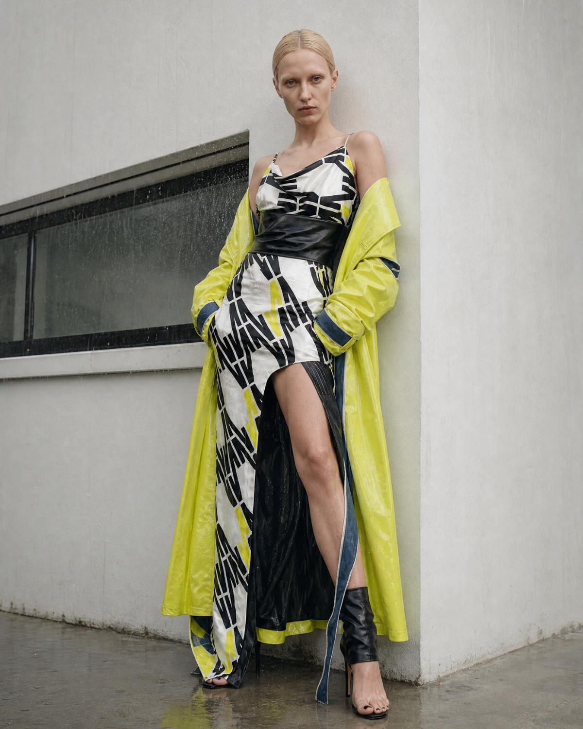 Volt Trench & Bias Monogram Dress On the model